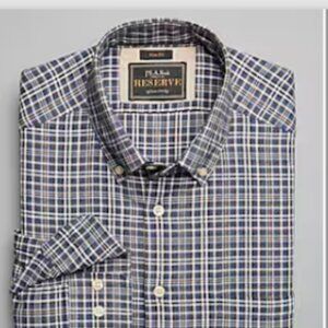 Jos. A. Bank Slim Fit Button-Down Collar Plaid Sport shirt- Colour:Brown